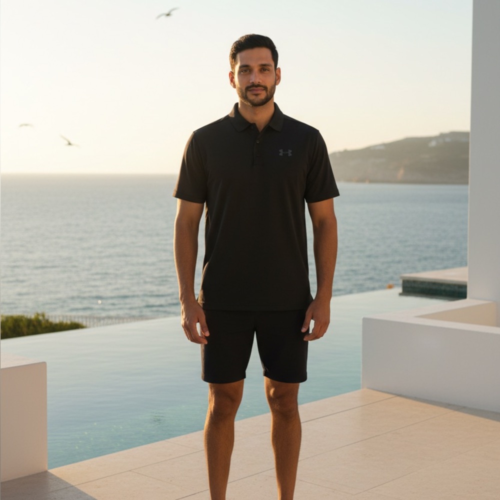 Under Armour Men's black, the playoff Polo Shirt new with tags